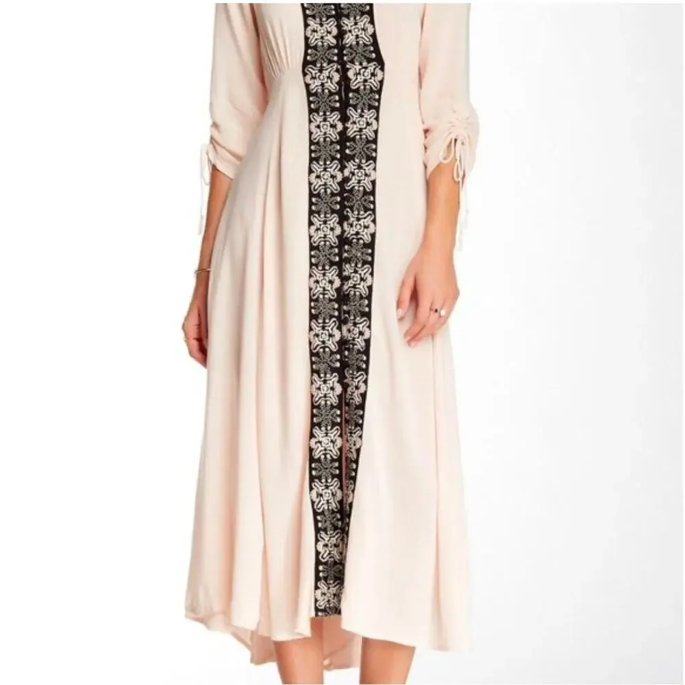 Free People Size 2 Embroidered Sheer Pink Dress